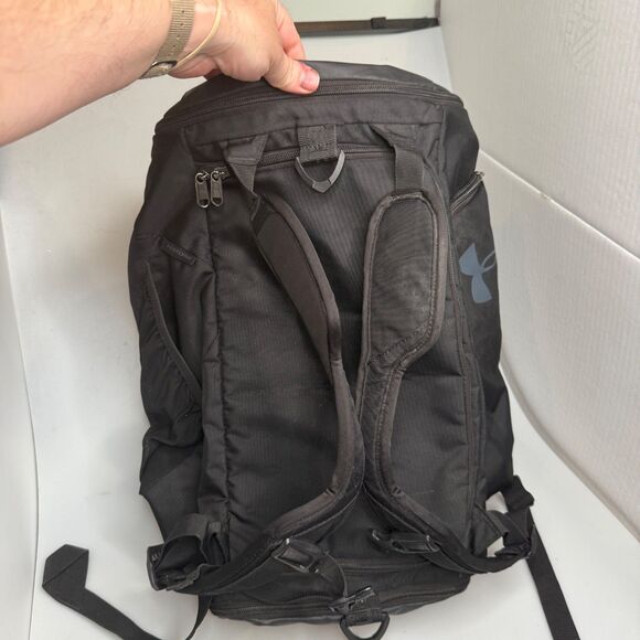 Under Armour Sport SC Duffel Backpack Bag Storm Black Gray 22" w/ Shoe Compart - Picture 2 of 16